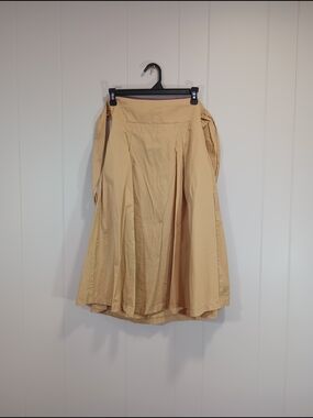 SJ Style Brand Light Beige Circle Skirt with Soft Pleats